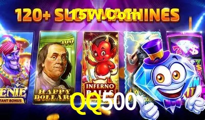 Tela de boas-vindas e lobby de jogos do aplicativo QQ500